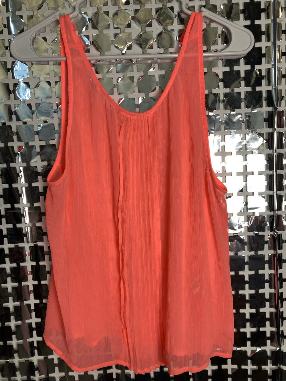 Hollister Coral Pleated Sleeveless Tank